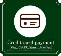 Credit card payment (Visa, JCB, KC, Saison, UnionPay)